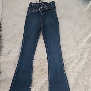 Fashion Nova Dark Blue Flare Jeans